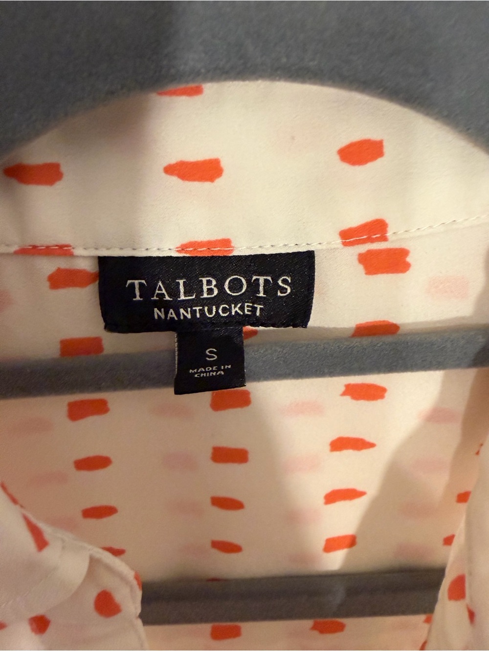 Talbots Sleeveless Button Down Shirt S Cream Orange - Picture 2 of 6